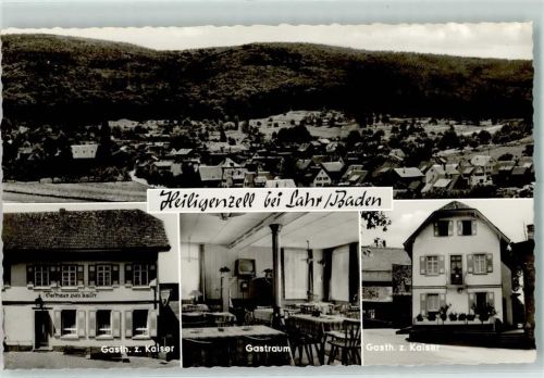 Heiligenzell Gasthaus zum Kaiser Gastraum Rückseite mit Kleberesten bzw Abschürfungen