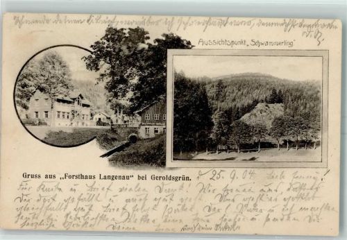 Geroldsgrün 1904 Aussichtspunkt Schwammerling Forsthaus Langenau