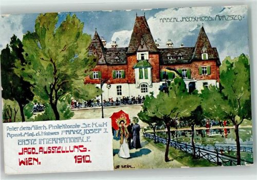 Wien 1910 sign. Ulf Seipl Jagschloss Mürzsteg AK