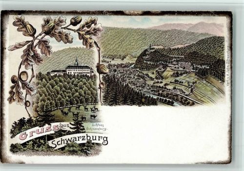 Schwarzburg Schloss Gesamtansicht 2-Bildaufnahme