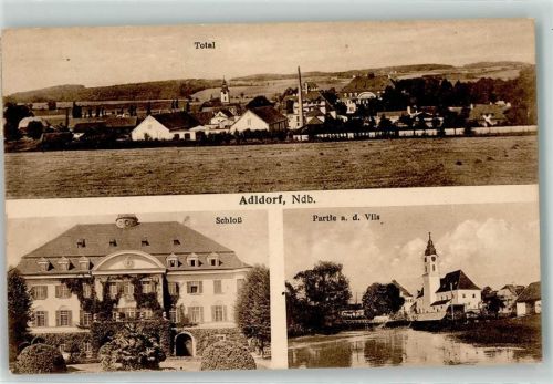 Adldorf Schloß Adldorf Pfarrkirche Vils Bahnpoststempel