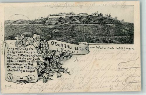 Tüllingen 1903 Ober-Tüllingen von Weil am Rhein gesehen Weinberge
