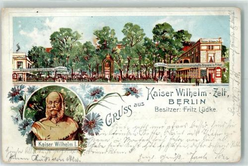 Tiergarten 1899 Kaiser Wilhelm-Zelt Büste Kaiser Wilhelm I.