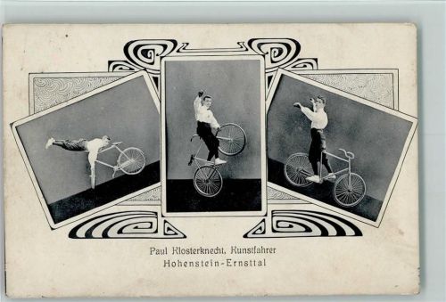 Hohenstein-Ernstthal 1914 Jugendstil Verzierung - Fahrrad Kunstfahrer - Sport