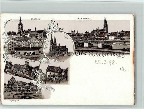 Regensburg St. Emmeran Dom Haideplatz Hotel Goldenes Kreuz Rathaus Arnulfplatz
