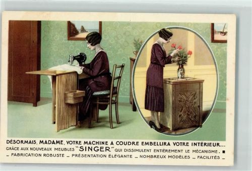 Werbung Singer Desormais Madame , Votre Maschine a Coudre Embellira Votre Interieur