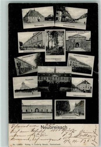 Neuf-Brisach 1907 Rathausplatz Artilerie Kaserne Paradeplatz Straßburger Tor Infanteriekaserne Straßburgerstraße
