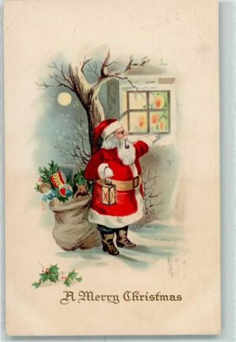 1915 mit Pfeife Merry Christmas Spielzeug AK