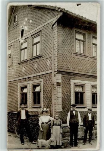 Lichtenau Haus Lützelberger Familienaufnahme mit Hund Ort handschriftlich