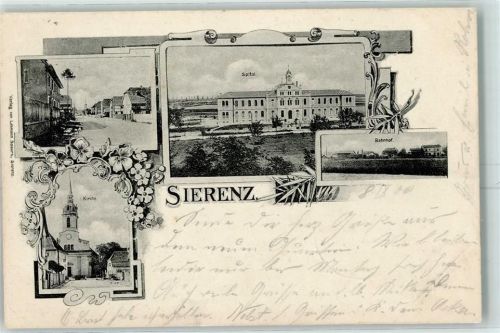 Sierentz 1900 Kirche Spital Bahnhof