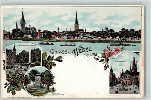 Wesel Kaiserplatz Kaiserhof Denkmal der 11 Schill'schen Offiziere Großrt Markt Eicheblätter Eicheln