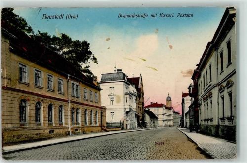 07806 O6710 Neustadt an der Orla 1911 - Bismarckstraße Kaiserliches Postamt Turm