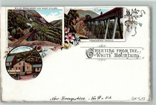 Hart´s Location White Mountains Willey Brook Brigde and Mount Willard The Old Willey House Frankenstein Trestle