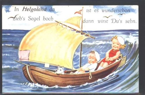 Helgoland Segelboot Hund Wellen