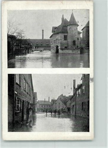 Wöhrd 1910 Hochwasser-Katastrophe 5. Feb. 1909 An der Agnesbrücke