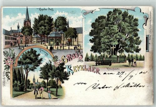 Kevelaer 1900 Kapellen Platz Kreuzbaum Kreuzweg Kirche Blumen Gruss