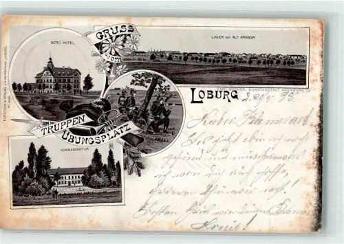 Altengrabow 1898 Truppen-Übungsplatz Loburg Kommandatur Soldaten Berg-Hotel