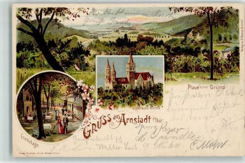Arnstadt 1905 Plau'scher Grung Liebfrauenkirche Eremitage