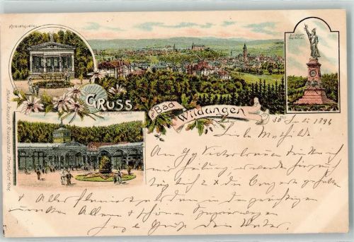 Bad Wildungen 1896 Helenenquelle Kriegerdenkmal Georg-Victorquelle
