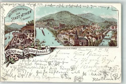 Neckargemünd 1896 Weingasthaus Stadt Athen