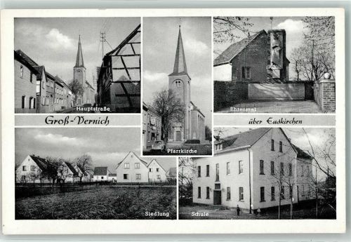 Großvernich Hauptstraße Ehrenmal Pfarrkirche Schule