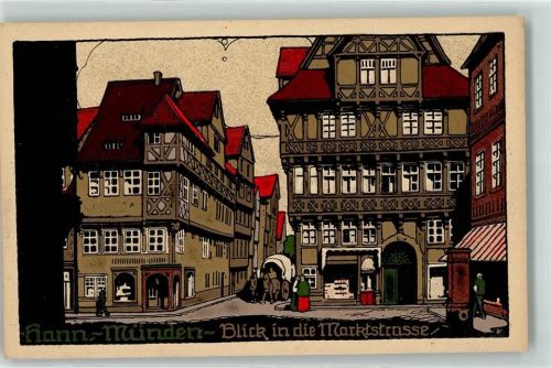 Hann. Münden Marktstraße Pferdefuhrwerk