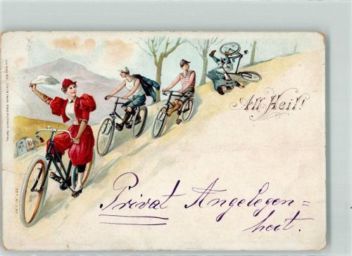 1899 All Heil Litho Herrenfahrrad und Damenfahrrad