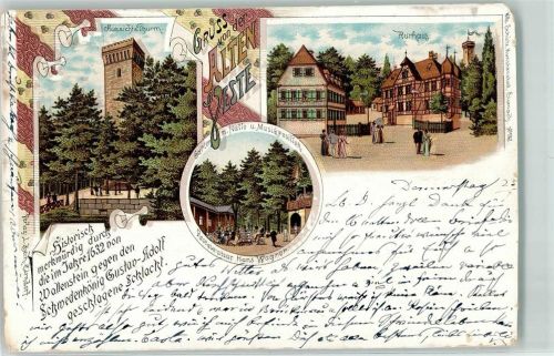 Zirndorf 1903 Gruss von der alten Feste Aussichtsturm Kurhaus Gasthaus Hans Wagner Garten Halle Musikpavillon
