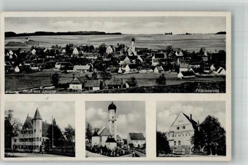 Laugna 1942 Kirche Schule Forsthaus