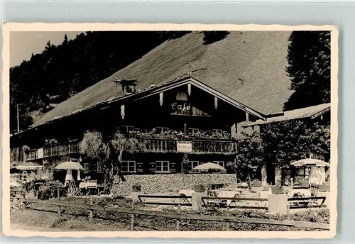 Rottach-Egern Cafe Pension Waldbauer Terrasse Ort lt. Fotograf