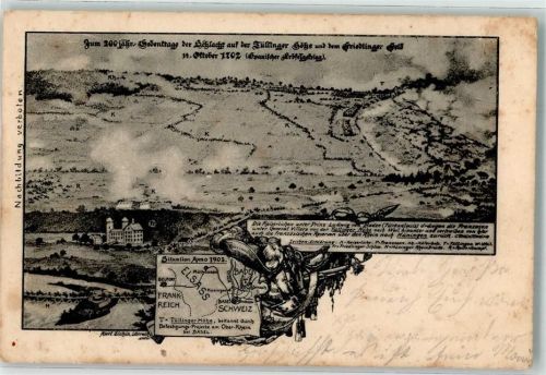 Stetten 1903 200 jähr. Gedenktag Schlacht auf der Tüllinger Höhe 1702 Ort lt. Stempel