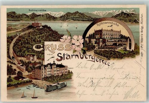 Starnberg 1900 Starnberger See Leoni Dampferanlegestelle Rottmannshöhe