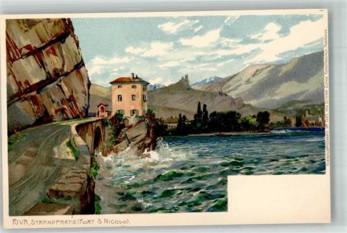 Riva del Garda 1899 Strandpartie S. Nicolo Zieher, Ottmar Nr. 1383 top Erhaltung