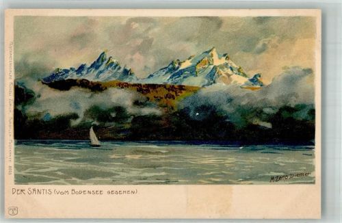 1899 Berg der Säntis vom Bodensee gesehen Verlag Künzli 8005