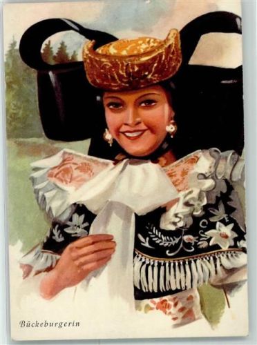 Bückeburg 1941 Frau in Bückeburger Tracht