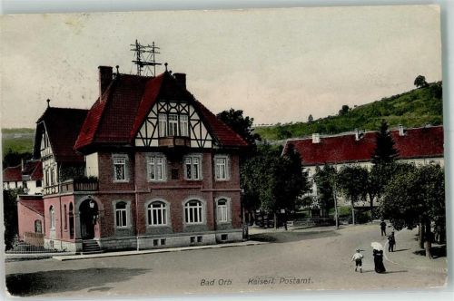 Bad Orb 1908 Kaiserl. Postamt Bahnpost Eisenach Nachporto