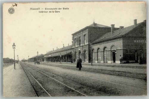 Hasselt 1917 Bahnhof Feldpost WK I