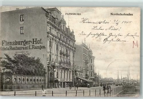 Flensburg 1905 Norderhofenden Flensburger-Hof