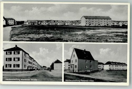 Walldorf 1957 Neubausiedlung Waldenser Straße Platanen Straße