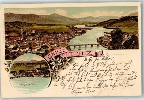 Bad Tölz 1899 Krankenbeil Isar Isarbrücke