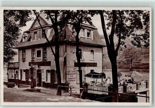 W6531 Trechtingshausen Hotel zur schönen Aussicht Tanksäule AK Tankstelle 1930