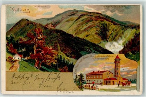 Klinovec 1903 1245 m Kaiser Franz Josephs Aussichtsturm Unterkunftshaus Kutsche