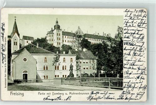 Freising 1904 Domberg und Mohrenbrunnen