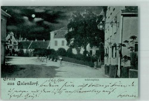 Aulendorf 1900 Schlossplatz Mondschein