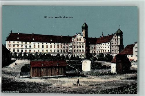 Wettenhausen aus dem Felle Atelier Isny - Künstlerkarte Mondnacht , Kloster, 21230 AK
