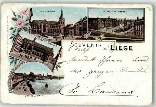 Liege 1897 la Cathedrale St, Jacques Kirche Palais de Justice