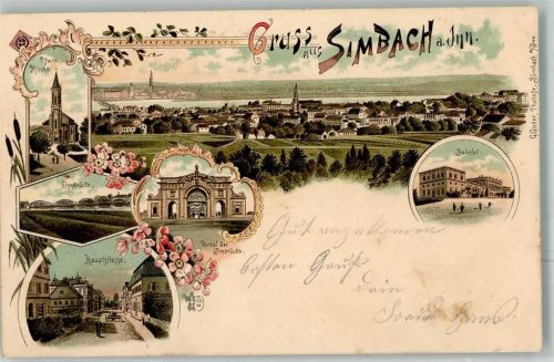 Simbach Innbrückenportal Pfarrkirche Hauptstraße Bahnhof Verlag Ottmar Zieher-München