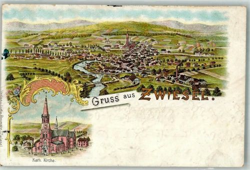 Zwiesel kath. Kirche Lithographie
