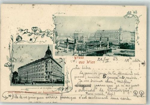 Wien 1903 Gasthaus zur Augartenbrücke