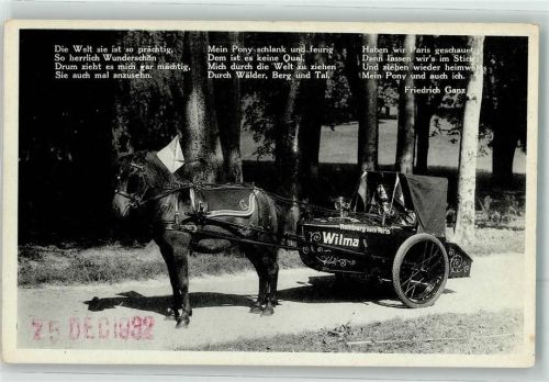 1932 Hamburg-Paris Pony zieht ein Gefährt Globetrotter